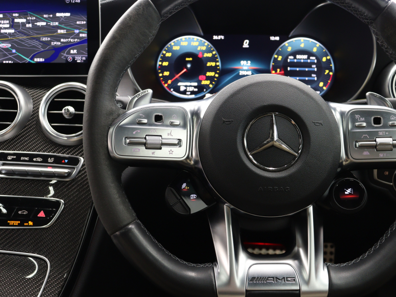 AMG Cクラス C63S ｸｰﾍﾟ AMGｶｰﾎﾞﾝ&ﾚｰﾀﾞｰP　後期 黒革 ｼｰﾄﾋｰﾀｰ ﾊﾟﾉﾗﾏSR 純正HDDﾅﾋﾞ ﾌﾞﾙﾒｽﾀｰS AMGﾄﾞﾗｲﾌﾞｺﾝﾄﾛｰﾙｽｲｯﾁ AMGｴｱﾛ&19/20ｲﾝﾁAW ﾚｯﾄﾞｷｬﾘﾊﾟｰ 2年保証付