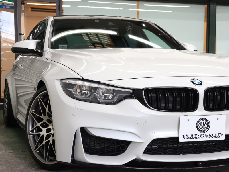 BMW Mシリーズ M3 ｺﾝﾍﾟﾃｨｼｮﾝ　後期LCI LCW ｲﾝﾃﾘｼﾞｪﾝﾄS ｺﾝﾌｫA 黒革 ｶｰﾎﾞﾝR IdriveﾅﾋﾞTV harman/Kardon HUD Bｶﾒﾗ ｶｰﾎﾞﾝｲﾝﾃﾘｱ Mｻｽﾍﾟﾝｼｮﾝ 専用ｴｱﾛ&20AW(ｽﾀｲﾘﾝｸﾞ666M) ｵﾌﾟｼｮﾝｶﾗｰ　2年保証付