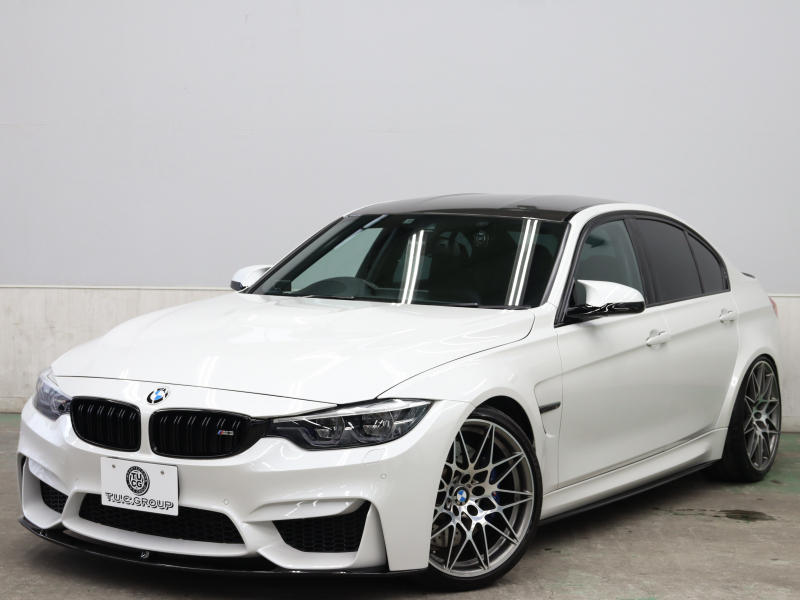 BMW Mシリーズ M3 ｺﾝﾍﾟﾃｨｼｮﾝ　後期LCI LCW ｲﾝﾃﾘｼﾞｪﾝﾄS ｺﾝﾌｫA 黒革 ｶｰﾎﾞﾝR IdriveﾅﾋﾞTV harman/Kardon HUD Bｶﾒﾗ ｶｰﾎﾞﾝｲﾝﾃﾘｱ Mｻｽﾍﾟﾝｼｮﾝ 専用ｴｱﾛ&20AW(ｽﾀｲﾘﾝｸﾞ666M) ｵﾌﾟｼｮﾝｶﾗｰ　2年保証付