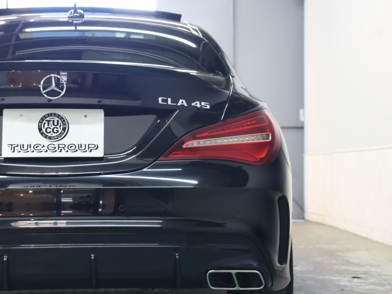 AMG CLAクラス CLA45 4MATIC ﾚｰﾀﾞｰSP　黒革 ｼｰﾄﾋｰﾀｰ 純正HDDﾅﾋﾞTV Bluetooth Carplay Bｶﾒﾗ LEDﾍｯﾄﾞﾗｲﾄ AMGｻｽﾍﾟﾝｼｮﾝ AMG強化ﾌﾞﾚｰｷ AMGｴｱﾛ&AMG18AW　2年保証