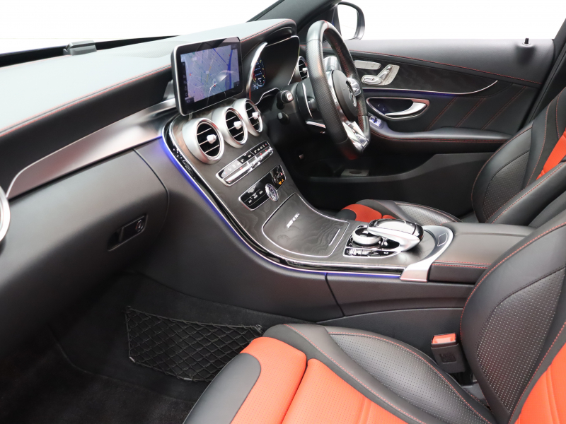 AMG Cクラス C63 ｴｸｽｸﾙｰｼﾌﾞ& ﾚｰﾀﾞｰSP　後期 赤革 ﾊﾟﾉﾗﾏSR ｼｰﾄﾋｰﾀｰ HDDﾅﾋﾞTV Carplay Bｶﾒﾗ Brumesterｻｳﾝﾄﾞ LEDﾗｲﾄ 自動Rｹﾞｰﾄ AMGｽﾀｲﾘﾝｸﾞPKG AMG強化ﾌﾞﾚｰｷ AMG19ｲﾝﾁAW　2年保証付