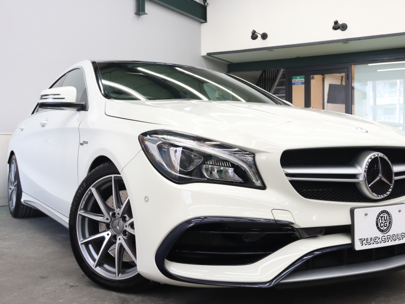 AMG CLAクラス CLA45 4MATIC AMGｱﾄﾞﾊﾞﾝｽﾄﾞ＆ ﾚｰﾀﾞｰSP　黒革 ｼｰﾄﾋｰﾀｰ 純正HDDﾅﾋﾞTV harman/kardon Bluetooth Carplay Bｶﾒﾗ LEDﾍｯﾄﾞﾗｲﾄ AMGｻｽﾍﾟﾝｼｮﾝ AMG強化ﾌﾞﾚｰｷ AMGﾊﾟﾌｫﾏﾝｽｽﾃｱﾘﾝｸﾞ AMGｴｱﾛ&AMG18AW　2年保証付
