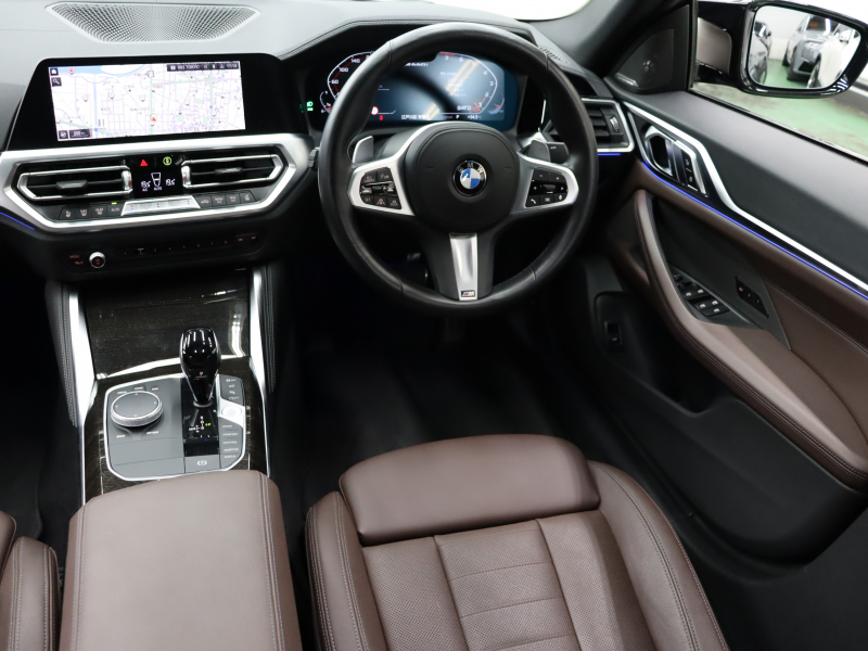 BMW 4シリーズ M440i xDrive ｸﾞﾗﾝｸｰﾍﾟ　ACC ｲﾝﾃﾘS ｺﾝﾌｫA ECO 茶革 ｻﾝﾙｰﾌ 純正HDDﾅﾋﾞ ﾌﾙｾｸﾞ CarPlay 360ｶﾒﾗ harman/kardon Mｴｱﾛ&19ｲﾝﾁAW LEDﾚｰｻﾞｰﾗｲﾄ　2年保証付