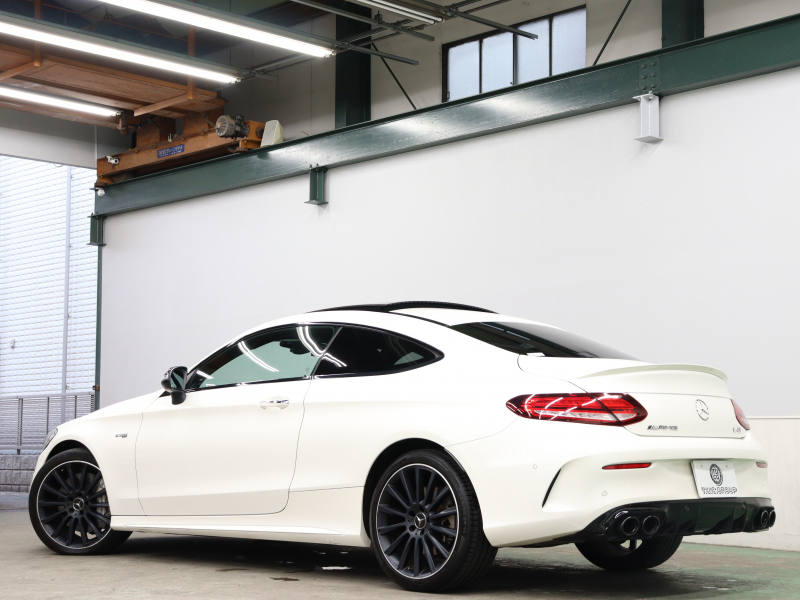 メルセデスベンツ Cクラス C43 4MATICｸｰﾍﾟ ｴｸｽｸﾙｰｼﾌﾞ&ﾚｰﾀﾞｰSP　後期 黒革 純正ﾅﾋﾞTV ﾌﾞﾙﾒｽﾀｰS ﾍｯﾄﾞｱｯﾌﾟD Bｶﾒﾗ 自動Rｹﾞｰﾄ&ﾌｯﾄﾄﾗﾝｸｵｰﾌﾟﾅｰ LED AMGｻｽﾍﾟﾝｼｮﾝ AMGｴｸﾞｿﾞｰｽﾄ AMGｷｬﾘﾊﾟｰ AMGｴｱﾛ&19ｲﾝﾁAW　2年保証付
