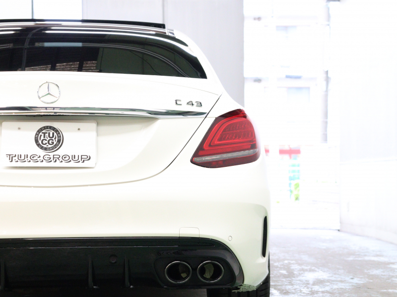 AMG Cクラス C43 4MATIC ｴｸｽｸﾙｰｼﾌﾞ&ﾚｰﾀﾞｰSP　黒革 ﾊﾟﾉﾗﾏSR MBUXﾅﾋﾞTV ﾌﾞﾙﾒｽﾀｰS Bｶﾒﾗ ﾍｯﾄﾞｱｯﾌﾟD ACC 自動Rｹﾞｰﾄ AMGｴｸﾞｿﾞｰｽﾄｼｽﾃﾑ AMGｷｬﾘﾊﾟｰ AMGｴｱﾛ&19ｲﾝﾁAW　2年保証
