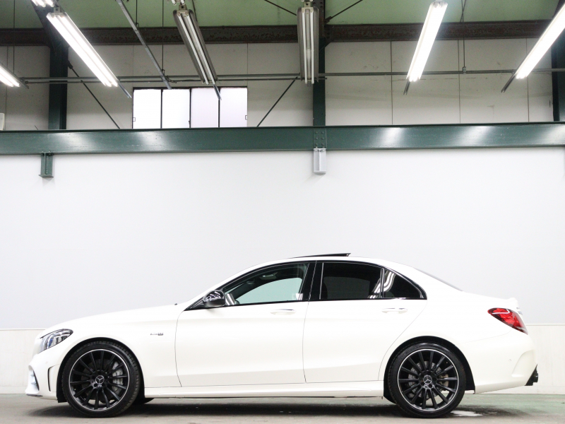 AMG Cクラス C43 4MATIC ｴｸｽｸﾙｰｼﾌﾞ&ﾚｰﾀﾞｰSP　黒革 ﾊﾟﾉﾗﾏSR MBUXﾅﾋﾞTV ﾌﾞﾙﾒｽﾀｰS Bｶﾒﾗ ﾍｯﾄﾞｱｯﾌﾟD ACC 自動Rｹﾞｰﾄ AMGｴｸﾞｿﾞｰｽﾄｼｽﾃﾑ AMGｷｬﾘﾊﾟｰ AMGｴｱﾛ&19ｲﾝﾁAW　2年保証