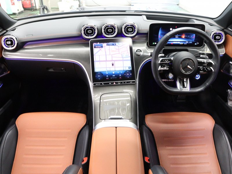 AMG Cクラス C43 4MATIC BSG搭載ﾓﾃﾞﾙ AMGﾅｲﾄPKG　1ｵｰﾅｰ 茶/黒革 ﾍﾞﾝﾁﾚｰﾀｰ MBUXﾅﾋﾞ TV 360ｶﾒﾗ ﾌﾞﾙﾒｽﾀｰS ACC ﾍｯﾄﾞｱｯﾌﾟﾃﾞｨｽﾌﾟﾚｲ AMGﾊﾟﾌｫｰﾏﾝｽｽﾃｱﾘﾝｸﾞ AMGﾘｱﾙﾊﾟﾌｫｰﾏﾝｽｻｳﾝﾄﾞ AMGｴｱﾛ&19ｲﾝﾁAW　2年保証