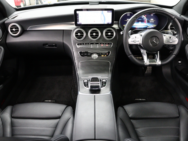 AMG Cクラス C43 4MATIC ｴｸｽｸﾙｰｼﾌﾞ&ﾚｰﾀﾞｰSP　後期 黒革 ﾊﾟﾉﾗﾏSR MBUXﾅﾋﾞTV ﾌﾞﾙﾒｽﾀｰS Bｶﾒﾗ ﾍｯﾄﾞｱｯﾌﾟD ACC 自動Rｹﾞｰﾄ AMGｴｸﾞｿﾞｰｽﾄｼｽﾃﾑ AMGｷｬﾘﾊﾟｰ AMGｴｱﾛ&19ｲﾝﾁAW　2年保証