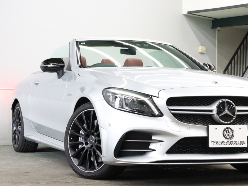 AMG Cクラス C43 4MATIC ｶﾌﾞﾘｵﾚ ﾚｰﾀﾞｰｾｰﾌﾃｲPKG　後期ﾓﾃﾞﾙ ｸﾗﾝﾍﾞﾘｰﾚｻﾞｰ ｴｱｽｶｰﾌ 紺幌 MBUXﾅﾋﾞTV ﾌﾞﾙﾒｽﾀｰｻｳﾝﾄﾞ ﾍｯﾄﾞｱｯﾌﾟﾃﾞｨｽﾌﾟﾚｲ ﾏﾙﾁﾋﾞｰﾑLED AMGｴｷｿﾞｰｽﾄｼｽﾃﾑ AMGｴｱﾛ&19ｲﾝﾁAW　2年保証