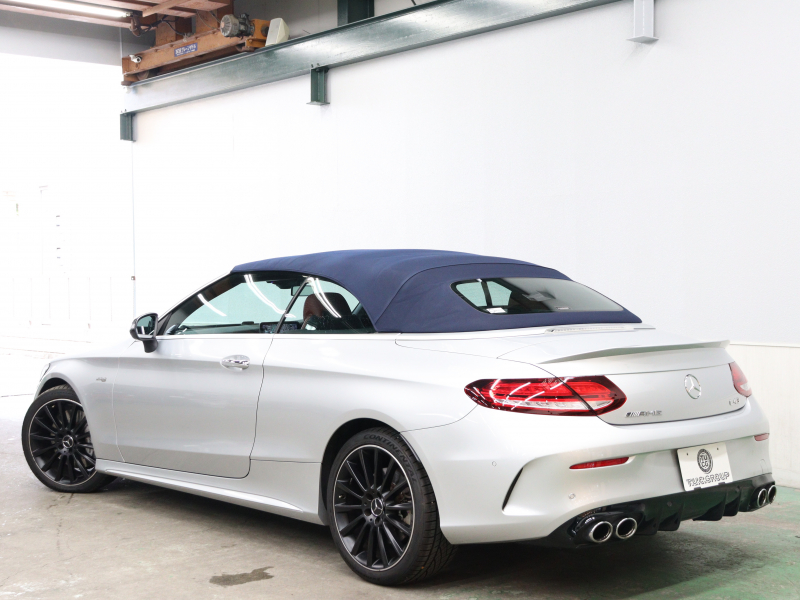 AMG Cクラス C43 4MATIC ｶﾌﾞﾘｵﾚ ﾚｰﾀﾞｰｾｰﾌﾃｲPKG　後期ﾓﾃﾞﾙ ｸﾗﾝﾍﾞﾘｰﾚｻﾞｰ ｴｱｽｶｰﾌ 紺幌 MBUXﾅﾋﾞTV ﾌﾞﾙﾒｽﾀｰｻｳﾝﾄﾞ ﾍｯﾄﾞｱｯﾌﾟﾃﾞｨｽﾌﾟﾚｲ ﾏﾙﾁﾋﾞｰﾑLED AMGｴｷｿﾞｰｽﾄｼｽﾃﾑ AMGｴｱﾛ&19ｲﾝﾁAW　2年保証