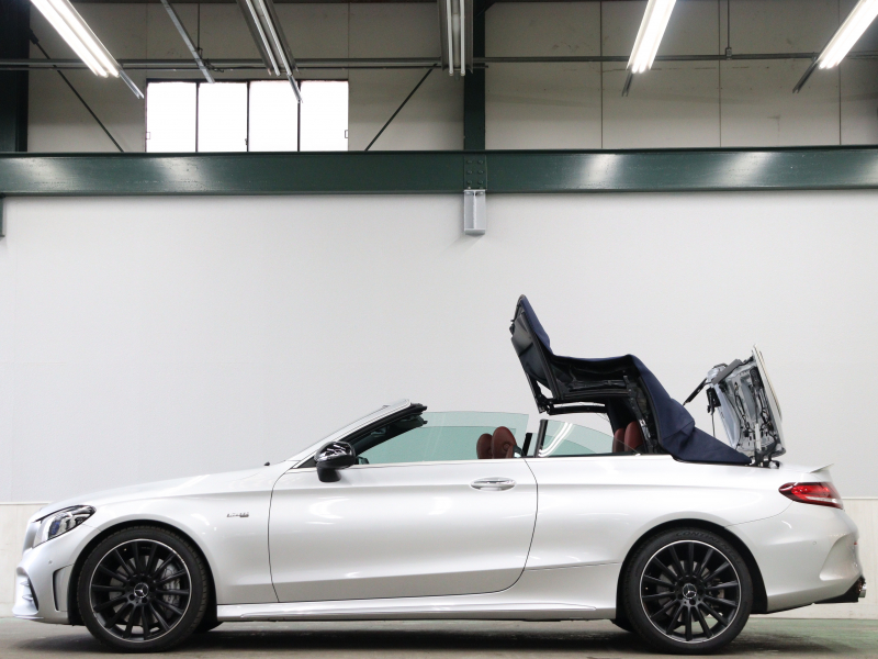 AMG Cクラス C43 4MATIC ｶﾌﾞﾘｵﾚ ﾚｰﾀﾞｰｾｰﾌﾃｲPKG　後期ﾓﾃﾞﾙ ｸﾗﾝﾍﾞﾘｰﾚｻﾞｰ ｴｱｽｶｰﾌ 紺幌 MBUXﾅﾋﾞTV ﾌﾞﾙﾒｽﾀｰｻｳﾝﾄﾞ ﾍｯﾄﾞｱｯﾌﾟﾃﾞｨｽﾌﾟﾚｲ ﾏﾙﾁﾋﾞｰﾑLED AMGｴｷｿﾞｰｽﾄｼｽﾃﾑ AMGｴｱﾛ&19ｲﾝﾁAW　2年保証
